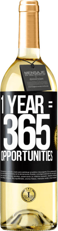 29,95 € Бесплатная доставка | Белое вино Издание WHITE 1 year 365 opportunities Черная метка. Настраиваемая этикетка Молодое вино Урожай 2023 Verdejo