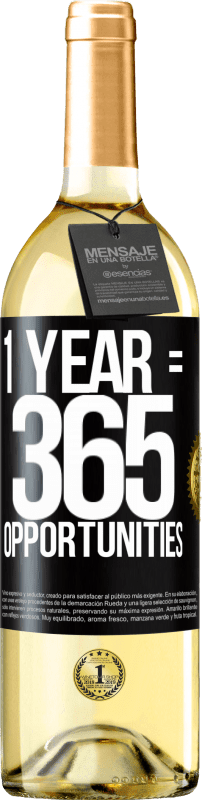 29,95 € Free Shipping | White Wine WHITE Edition 1 year 365 opportunities Black Label. Customizable label Young wine Harvest 2024 Verdejo