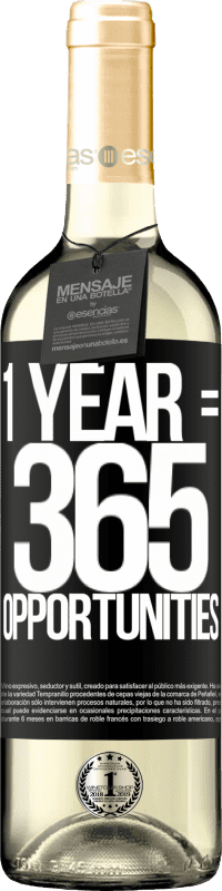 29,95 € Envoi gratuit | Vin blanc Édition WHITE 1 year 365 opportunities Étiquette Noire. Étiquette personnalisable Vin jeune Récolte 2023 Verdejo