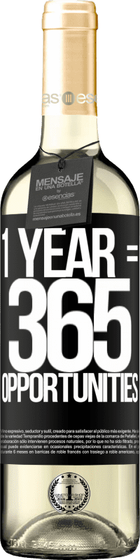 29,95 € Envoi gratuit | Vin blanc Édition WHITE 1 year 365 opportunities Étiquette Noire. Étiquette personnalisable Vin jeune Récolte 2024 Verdejo