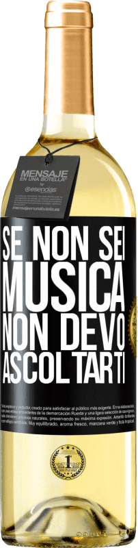 29,95 € Spedizione Gratuita | Vino bianco Edizione WHITE Se non sei musica, non devo ascoltarti Etichetta Nera. Etichetta personalizzabile Vino giovane Raccogliere 2024 Verdejo