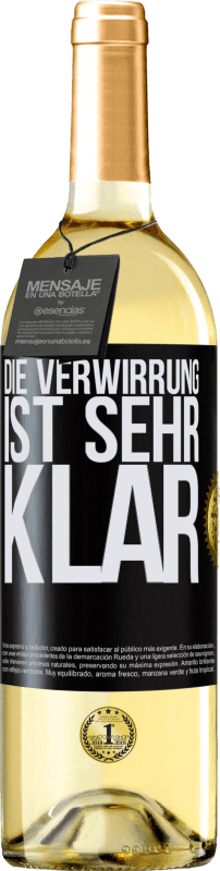 29,95 € Kostenloser Versand | Weißwein WHITE Ausgabe Die Verwirrung ist sehr klar Schwarzes Etikett. Anpassbares Etikett Junger Wein Ernte 2023 Verdejo