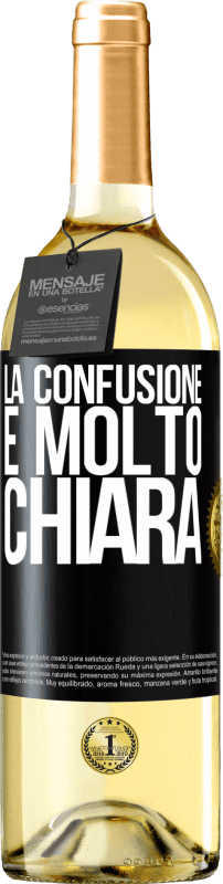 29,95 € Spedizione Gratuita | Vino bianco Edizione WHITE La confusione è molto chiara Etichetta Nera. Etichetta personalizzabile Vino giovane Raccogliere 2024 Verdejo