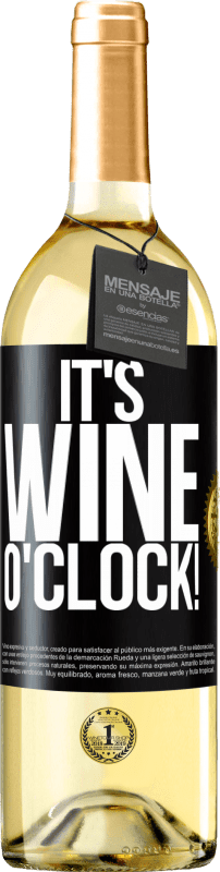 29,95 € Бесплатная доставка | Белое вино Издание WHITE It's wine o'clock! Черная метка. Настраиваемая этикетка Молодое вино Урожай 2023 Verdejo