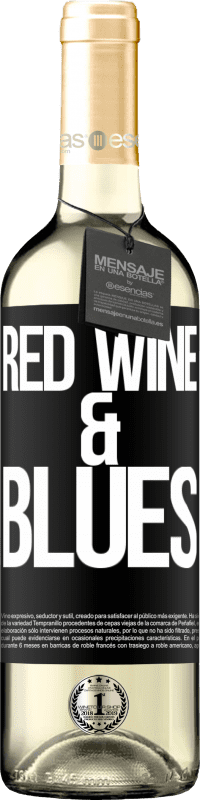 29,95 € Envoi gratuit | Vin blanc Édition WHITE Red wine & Blues Étiquette Noire. Étiquette personnalisable Vin jeune Récolte 2023 Verdejo