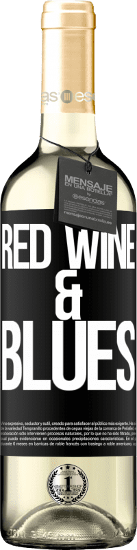 29,95 € Envoi gratuit | Vin blanc Édition WHITE Red wine & Blues Étiquette Noire. Étiquette personnalisable Vin jeune Récolte 2025 Verdejo