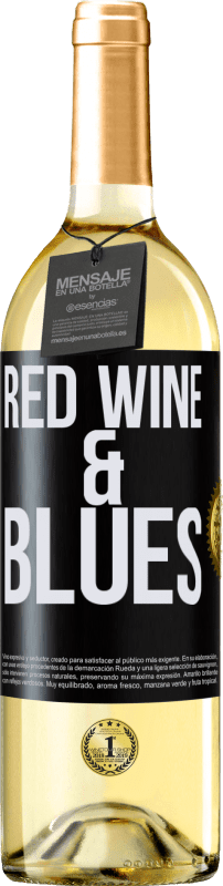 29,95 € Envío gratis | Vino Blanco Edición WHITE Red wine & Blues Etiqueta Negra. Etiqueta personalizable Vino joven Cosecha 2024 Verdejo