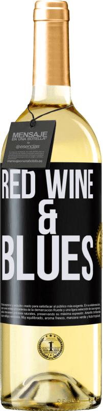 29,95 € Kostenloser Versand | Weißwein WHITE Ausgabe Red wine & Blues Schwarzes Etikett. Anpassbares Etikett Junger Wein Ernte 2024 Verdejo