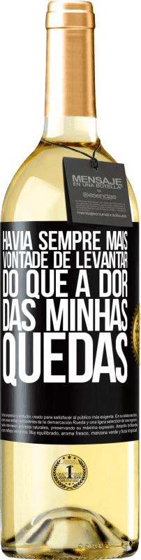 29,95 € Envio grátis | Vinho branco Edição WHITE Havia sempre mais vontade de levantar do que a dor das minhas quedas Etiqueta Preta. Etiqueta personalizável Vinho jovem Colheita 2024 Verdejo