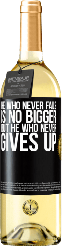 29,95 € Free Shipping | White Wine WHITE Edition He who never fails is no bigger but he who never gives up Black Label. Customizable label Young wine Harvest 2024 Verdejo