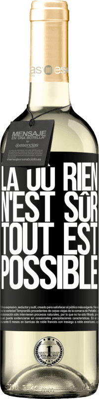 29,95 € Envoi gratuit | Vin blanc Édition WHITE Là où rien n'est sûr, tout est possible Étiquette Noire. Étiquette personnalisable Vin jeune Récolte 2024 Verdejo