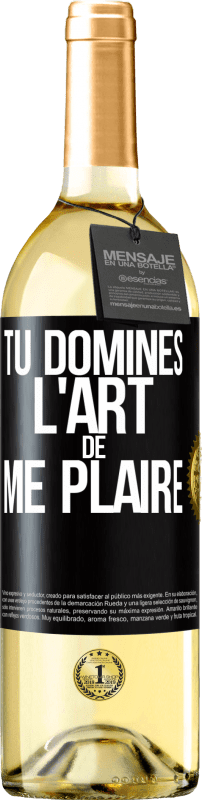 29,95 € Envoi gratuit | Vin blanc Édition WHITE Tu domines l'art de me plaire Étiquette Noire. Étiquette personnalisable Vin jeune Récolte 2024 Verdejo