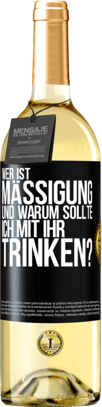 29,95 € Kostenloser Versand | Weißwein WHITE Ausgabe Wer ist Mäßigung und warum sollte ich mit ihr trinken? Schwarzes Etikett. Anpassbares Etikett Junger Wein Ernte 2024 Verdejo