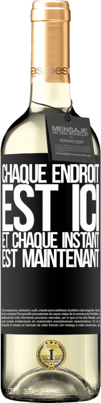 29,95 € Envoi gratuit | Vin blanc Édition WHITE Chaque endroit est ici et chaque instant est maintenant Étiquette Noire. Étiquette personnalisable Vin jeune Récolte 2024 Verdejo