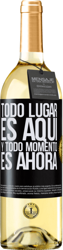 29,95 € Envío gratis | Vino Blanco Edición WHITE Todo lugar es aquí y todo momento es ahora Etiqueta Negra. Etiqueta personalizable Vino joven Cosecha 2024 Verdejo