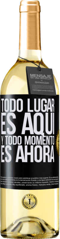 29,95 € Envío gratis | Vino Blanco Edición WHITE Todo lugar es aquí y todo momento es ahora Etiqueta Negra. Etiqueta personalizable Vino joven Cosecha 2025 Verdejo