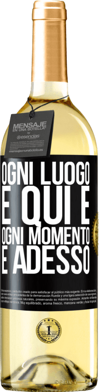 29,95 € Spedizione Gratuita | Vino bianco Edizione WHITE Ogni luogo è qui e ogni momento è adesso Etichetta Nera. Etichetta personalizzabile Vino giovane Raccogliere 2024 Verdejo