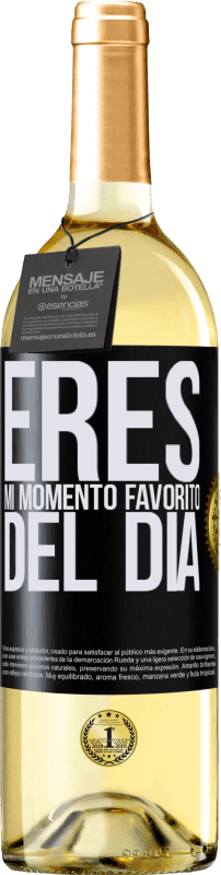 29,95 € Envío gratis | Vino Blanco Edición WHITE Eres mi momento favorito del día Etiqueta Negra. Etiqueta personalizable Vino joven Cosecha 2025 Verdejo