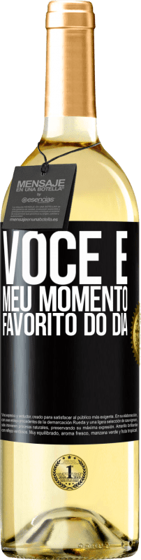 29,95 € Envio grátis | Vinho branco Edição WHITE Você é meu momento favorito do dia Etiqueta Preta. Etiqueta personalizável Vinho jovem Colheita 2024 Verdejo