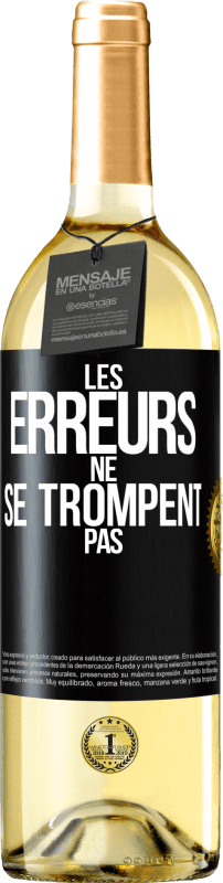 29,95 € Envoi gratuit | Vin blanc Édition WHITE Les erreurs ne se trompent pas Étiquette Noire. Étiquette personnalisable Vin jeune Récolte 2024 Verdejo