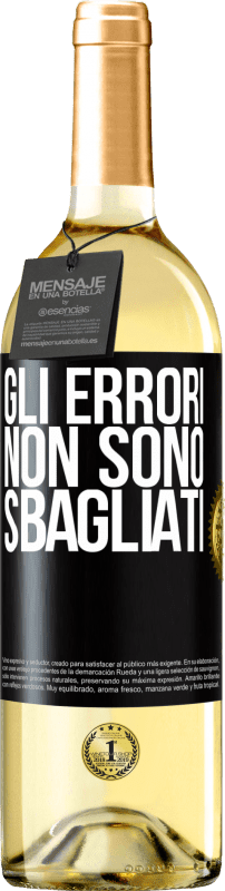 29,95 € Spedizione Gratuita | Vino bianco Edizione WHITE Gli errori non sono sbagliati Etichetta Nera. Etichetta personalizzabile Vino giovane Raccogliere 2024 Verdejo