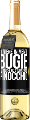 29,95 € Spedizione Gratuita | Vino bianco Edizione WHITE Mi viene in mente bugie. Per me che ho studiato con Pinocchio Etichetta Nera. Etichetta personalizzabile Vino giovane Raccogliere 2023 Verdejo