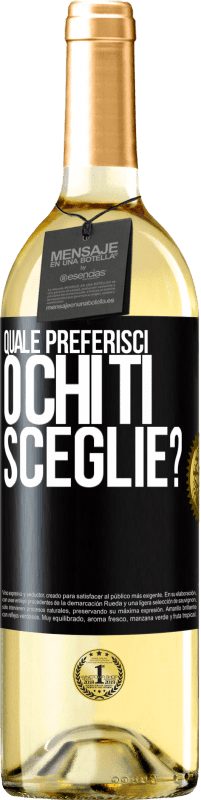 29,95 € Spedizione Gratuita | Vino bianco Edizione WHITE quale preferisci o chi ti sceglie? Etichetta Nera. Etichetta personalizzabile Vino giovane Raccogliere 2024 Verdejo