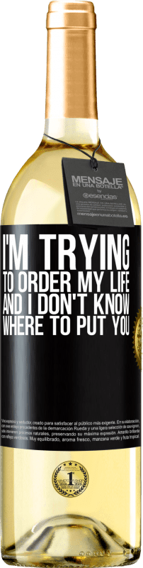 29,95 € Free Shipping | White Wine WHITE Edition I'm trying to order my life, and I don't know where to put you Black Label. Customizable label Young wine Harvest 2024 Verdejo