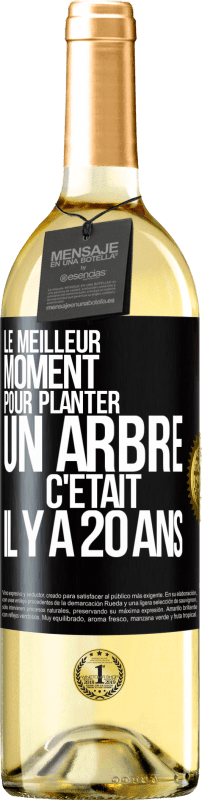 29,95 € Envoi gratuit | Vin blanc Édition WHITE Le meilleur moment pour planter un arbre c'était il y a 20 ans Étiquette Noire. Étiquette personnalisable Vin jeune Récolte 2024 Verdejo