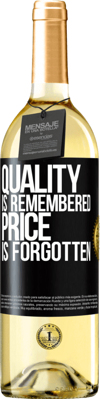 29,95 € Free Shipping | White Wine WHITE Edition Quality is remembered, price is forgotten Black Label. Customizable label Young wine Harvest 2023 Verdejo
