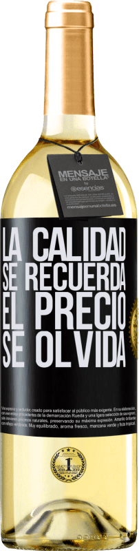 29,95 € Envío gratis | Vino Blanco Edición WHITE La calidad se recuerda, el precio se olvida Etiqueta Negra. Etiqueta personalizable Vino joven Cosecha 2024 Verdejo