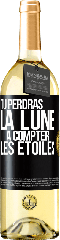29,95 € Envoi gratuit | Vin blanc Édition WHITE Tu perdras la lune à compter les étoiles Étiquette Noire. Étiquette personnalisable Vin jeune Récolte 2025 Verdejo