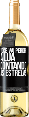 29,95 € Envio grátis | Vinho branco Edição WHITE Você vai perder a lua contando as estrelas Etiqueta Preta. Etiqueta personalizável Vinho jovem Colheita 2024 Verdejo