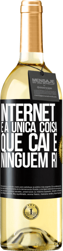 29,95 € Envio grátis | Vinho branco Edição WHITE Internet é a única coisa que cai e ninguém ri Etiqueta Preta. Etiqueta personalizável Vinho jovem Colheita 2025 Verdejo