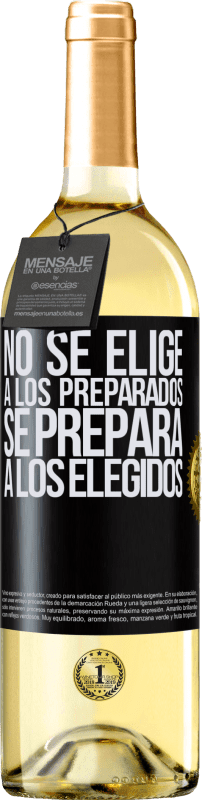 29,95 € Envío gratis | Vino Blanco Edición WHITE No se elige a los preparados, se prepara a los elegidos Etiqueta Negra. Etiqueta personalizable Vino joven Cosecha 2023 Verdejo