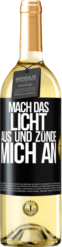 29,95 € Kostenloser Versand | Weißwein WHITE Ausgabe Mach das Licht aus und zünde mich an Schwarzes Etikett. Anpassbares Etikett Junger Wein Ernte 2024 Verdejo