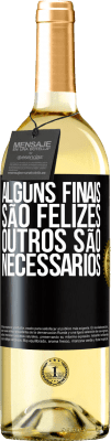 29,95 € Envio grátis | Vinho branco Edição WHITE Alguns finais são felizes. Outros são necessários Etiqueta Preta. Etiqueta personalizável Vinho jovem Colheita 2025 Verdejo