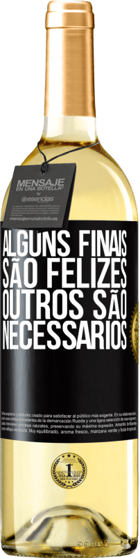 29,95 € Envio grátis | Vinho branco Edição WHITE Alguns finais são felizes. Outros são necessários Etiqueta Preta. Etiqueta personalizável Vinho jovem Colheita 2024 Verdejo