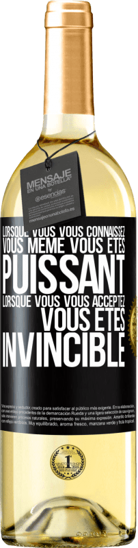 29,95 € Envoi gratuit | Vin blanc Édition WHITE Lorsque vous vous connaissez vous même vous êtes puissant. Lorsque vous vous acceptez vous êtes invincible Étiquette Noire. Étiquette personnalisable Vin jeune Récolte 2024 Verdejo