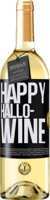 29,95 € Kostenloser Versand | Weißwein WHITE Ausgabe Happy Hallo-Wine Schwarzes Etikett. Anpassbares Etikett Junger Wein Ernte 2024 Verdejo