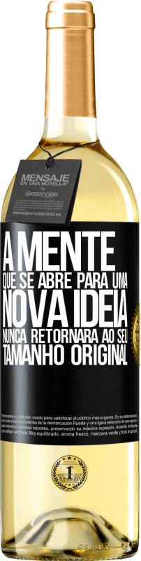 29,95 € Envio grátis | Vinho branco Edição WHITE A mente que se abre para uma nova idéia nunca retornará ao seu tamanho original Etiqueta Preta. Etiqueta personalizável Vinho jovem Colheita 2024 Verdejo