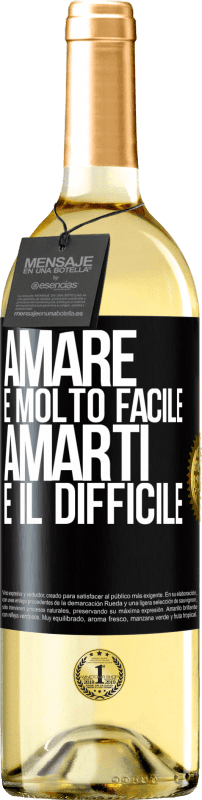 29,95 € Spedizione Gratuita | Vino bianco Edizione WHITE Amare è molto facile, amarti è il difficile Etichetta Nera. Etichetta personalizzabile Vino giovane Raccogliere 2024 Verdejo