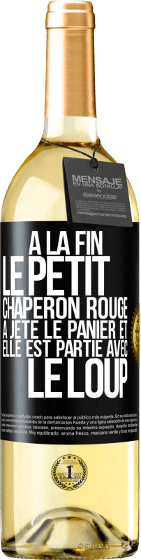 29,95 € Envoi gratuit | Vin blanc Édition WHITE À la fin le petit chaperon rouge a jeté le panier et elle est partie avec le loup Étiquette Noire. Étiquette personnalisable Vin jeune Récolte 2024 Verdejo