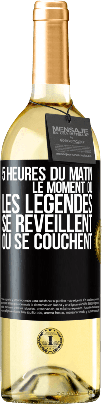 29,95 € Envoi gratuit | Vin blanc Édition WHITE 5 heures du matin. Le moment où les légendes se réveillent ou se couchent Étiquette Noire. Étiquette personnalisable Vin jeune Récolte 2024 Verdejo