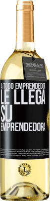 29,95 € Envío gratis | Vino Blanco Edición WHITE A todo emprendedor le llega su emprendedora Etiqueta Negra. Etiqueta personalizable Vino joven Cosecha 2023 Verdejo