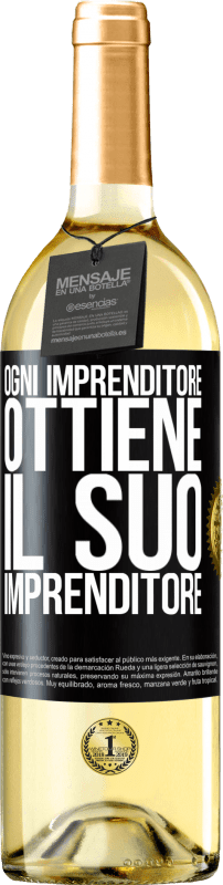 29,95 € Spedizione Gratuita | Vino bianco Edizione WHITE Ogni imprenditore ottiene il suo imprenditore Etichetta Nera. Etichetta personalizzabile Vino giovane Raccogliere 2024 Verdejo