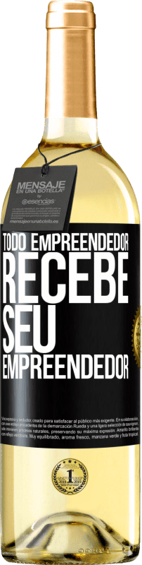 29,95 € Envio grátis | Vinho branco Edição WHITE Todo empreendedor recebe seu empreendedor Etiqueta Preta. Etiqueta personalizável Vinho jovem Colheita 2024 Verdejo