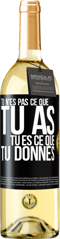 29,95 € Envoi gratuit | Vin blanc Édition WHITE Tu n'es pas ce que tu as. Tu es ce que tu donnes Étiquette Noire. Étiquette personnalisable Vin jeune Récolte 2024 Verdejo