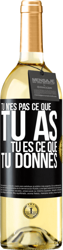 29,95 € Envoi gratuit | Vin blanc Édition WHITE Tu n'es pas ce que tu as. Tu es ce que tu donnes Étiquette Noire. Étiquette personnalisable Vin jeune Récolte 2025 Verdejo