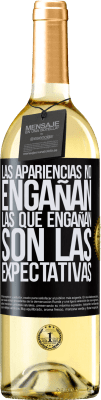 29,95 € Envío gratis | Vino Blanco Edición WHITE Las apariencias no engañan. Las que engañan son las expectativas Etiqueta Negra. Etiqueta personalizable Vino joven Cosecha 2024 Verdejo